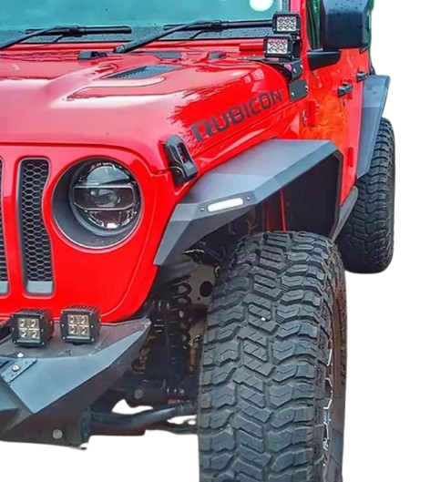 Aluminum Alloy Fender Flares With Light For Jeep Wrangler JL 2018-2025