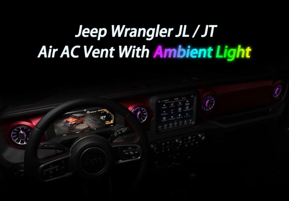 CaRobotor Turbo Air AC Vent With Ambient Lights for Jeep Wrangler JL / JT / 4xe 2018-2023