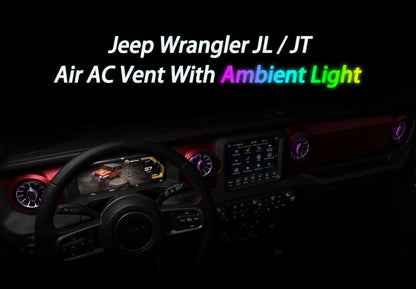 CaRobotor Turbo Air AC Vent With Ambient Lights for Jeep Wrangler JL / JT / 4xe 2018-2023