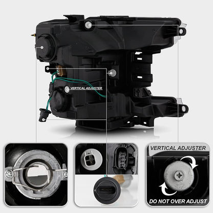 Headlights For Ford F150 Black Switchback Signal LED Tube Projector 2018+
