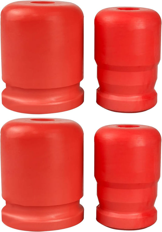 Red Soft bump stop 4 psc ( front & rear) for jeep wrangler jk & jl 2007 -2026