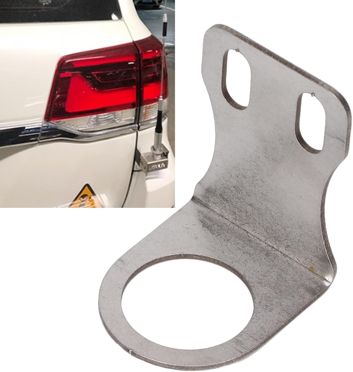 Stainless Steel Antenna Mount  for Car Main Assistant Driving Position for Land Cruiser LC200 (Silver)