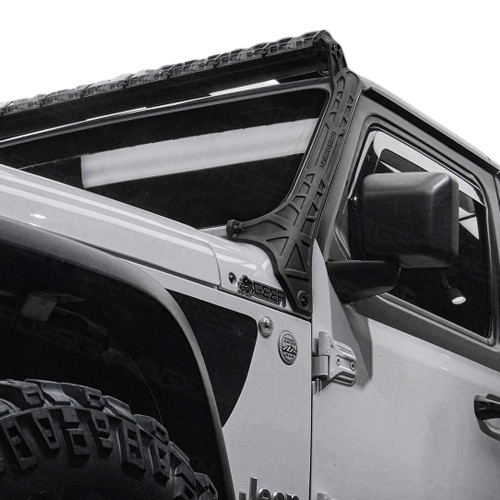 Windshield Single 52 Inch LED Light Bar Mounts for Jeep Wrangler JL & Gladiator 2018-2025