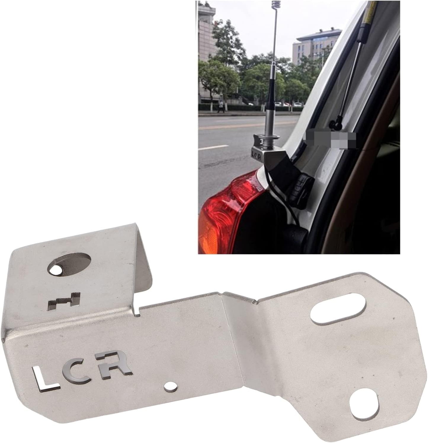 Stainless Steel Antenna Mount  for Car Main Assistant Driving Position for Land Cruiser LC200 (Silver)