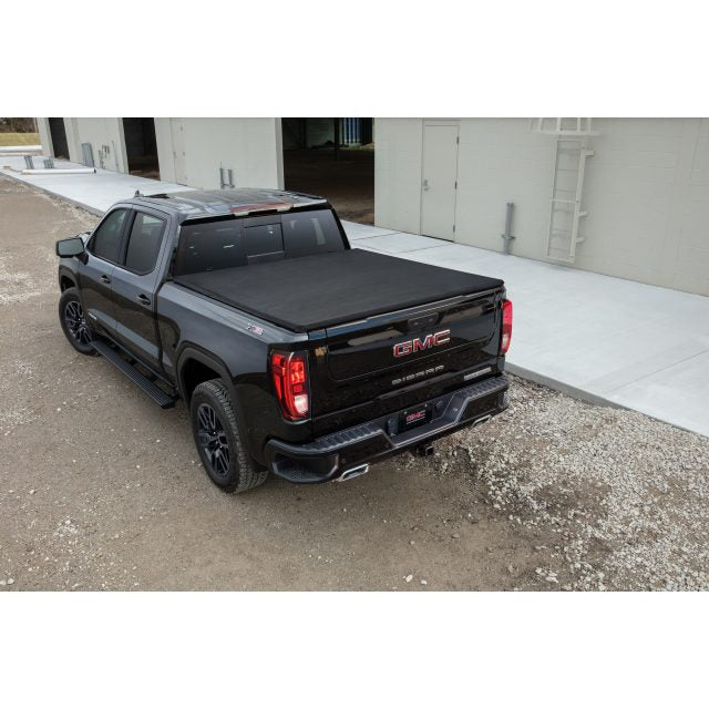 Short Bed Soft Tri-Fold Tonneau Cover in Black by Advantage® - Associated Accessories