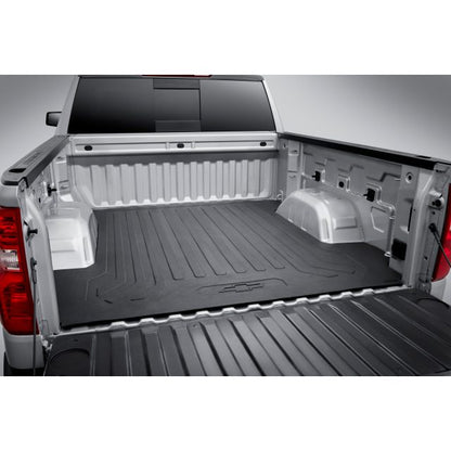 Bed Mat in Black with Bowtie Logo for Long Bed Models SILVERADO 2019-2023