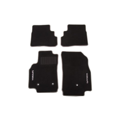 First- and Second-Row Premium Carpeted Floor Mats in Jet Black with Titanium Stitching and Spark Script CHEVROLET 2016-2022