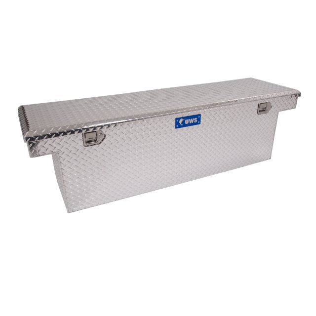 Cross Bed Single-Lid Deep-Well Aluminum Tool Box in Bright Diamond Tread by UWS® - Associated Accessories GMC & CHEVROLET