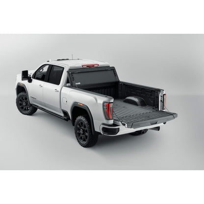 Standard Bed Hard Folding Tonneau Cover in Matte Black by REV® - Associated Accessories GMC & CHEVROLET