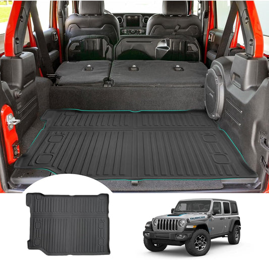 Black Rubber Trunk Floor Mat for 4 Door Jeep Wrangler JK 2007 - 2017