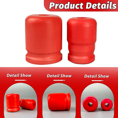 Red Soft bump stop 4 psc ( front & rear) for jeep wrangler jk & jl 2007 -2026