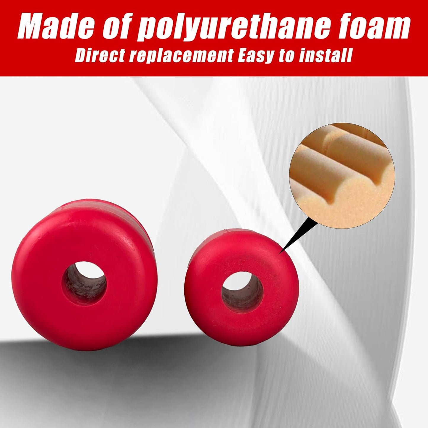 Red Soft bump stop 4 psc ( front & rear) for jeep wrangler jk & jl 2007 -2026