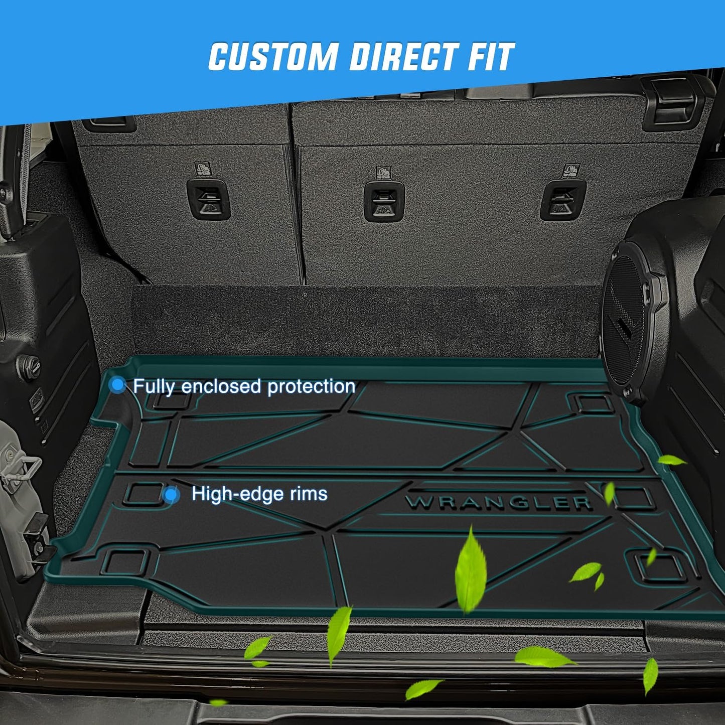 Car Cargo Liner Trunk Mats Boot Tray Carpet Interior Accessories For JEEP Wrangler JL 2018 - 2025