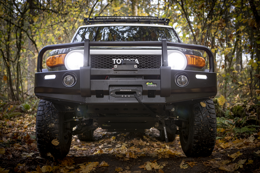 Front Bumper Ironman 4x4 Deluxe Commercial Bull Bar - Black For Toyota FJ 2007 to 2019