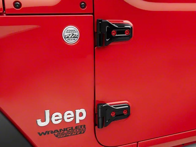 Black or Red Door Cover Hinge for Wrangler JK & JL 2007-2025