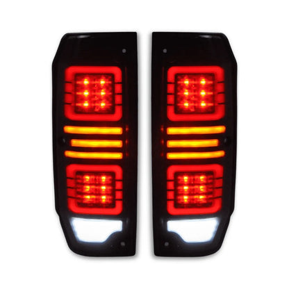 Smoked Halo LED Tail Lights for Toyota Land Cruiser 76 Series 1984-2021