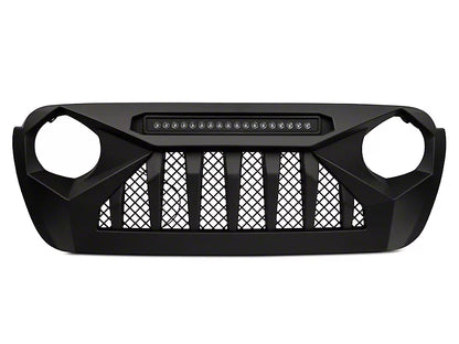 RedRock Diamond Eye Grille with LED Light Bar JL and Gladiator
