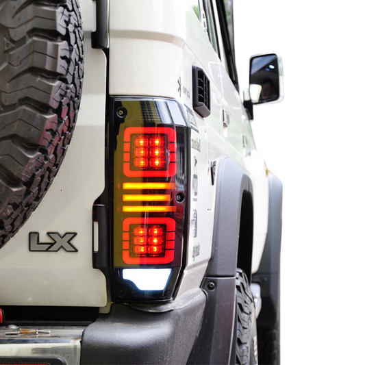 Smoked Halo LED Tail Lights for Toyota Land Cruiser 76 Series 1984-2021