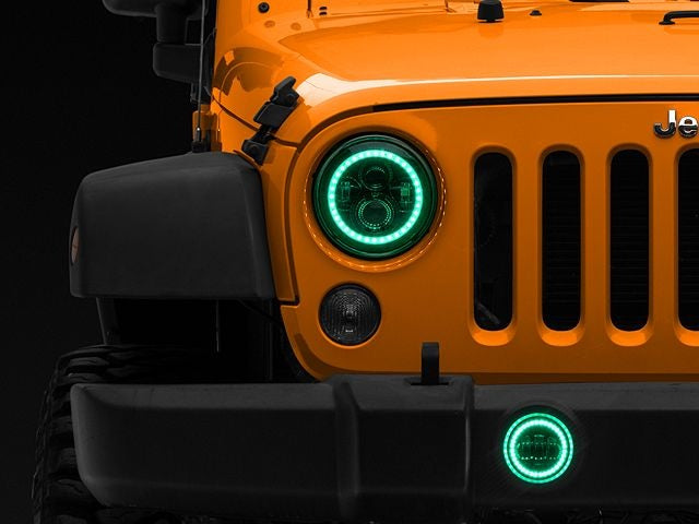 RGB Headlight + Fog Light for Jeep Wrangler JK 2007-2017