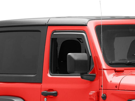 Window Visor Deflector Rain & Sun Guard for 2 door Jeep Wrangler JK & JL 2007-2025