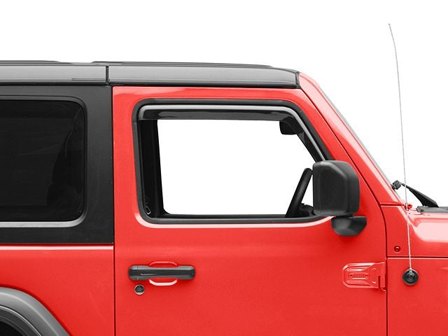 Window Visor Deflector Rain & Sun Guard for 2 door Jeep Wrangler JK & JL 2007-2025