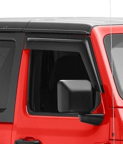 Window Visor Deflector Rain & Sun Guard for 2 door Jeep Wrangler JK & JL 2007-2025