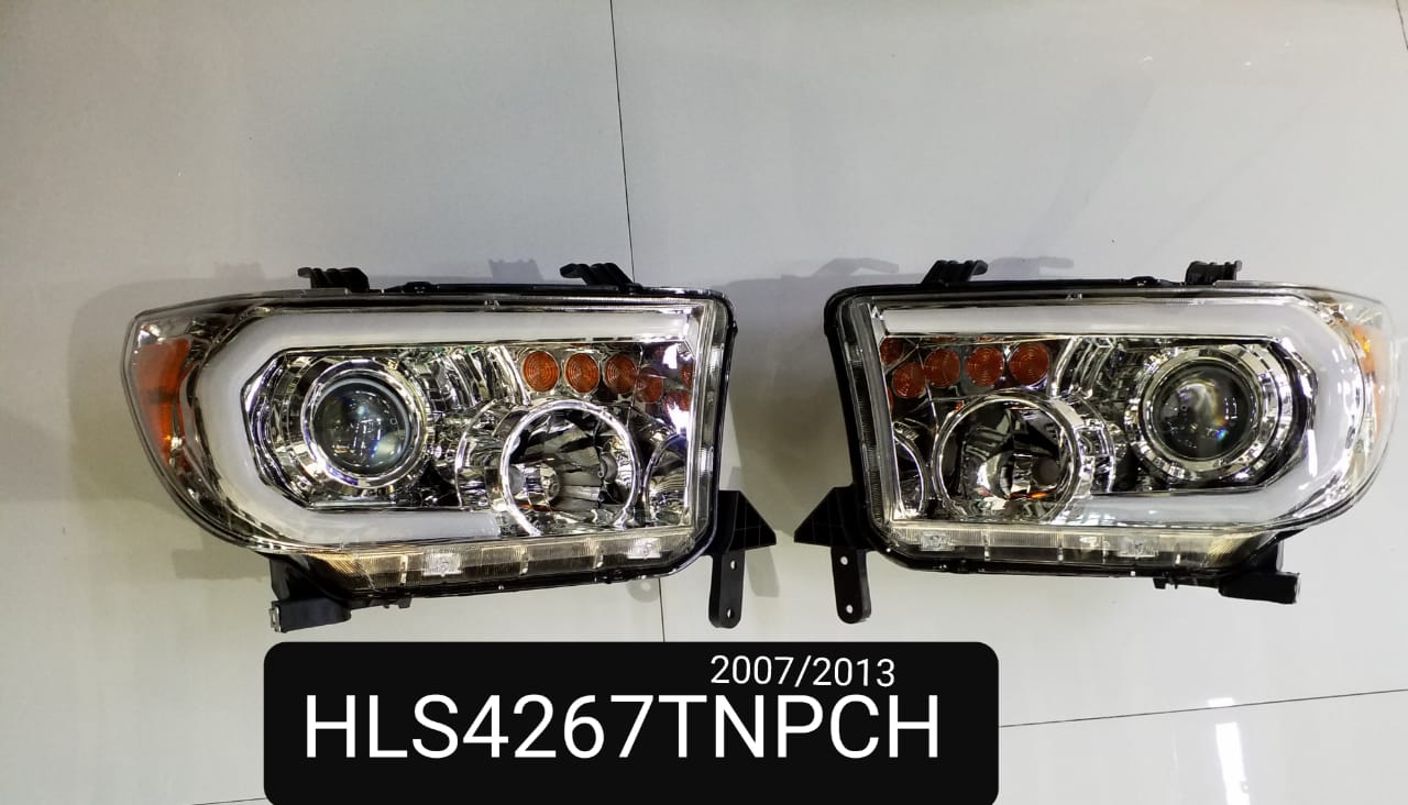 PAIR FRONT LED DRL+TURN SIGNAL PROJECTOR HEADLIGHTS LAMP FOR TOYOTA TUNDRA 2007 - 2013