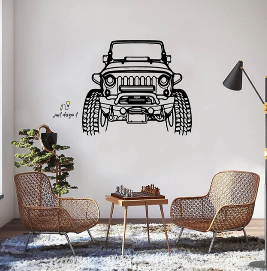 Wall painting JEEP Wrangler Offroad Front car ( size 80 )