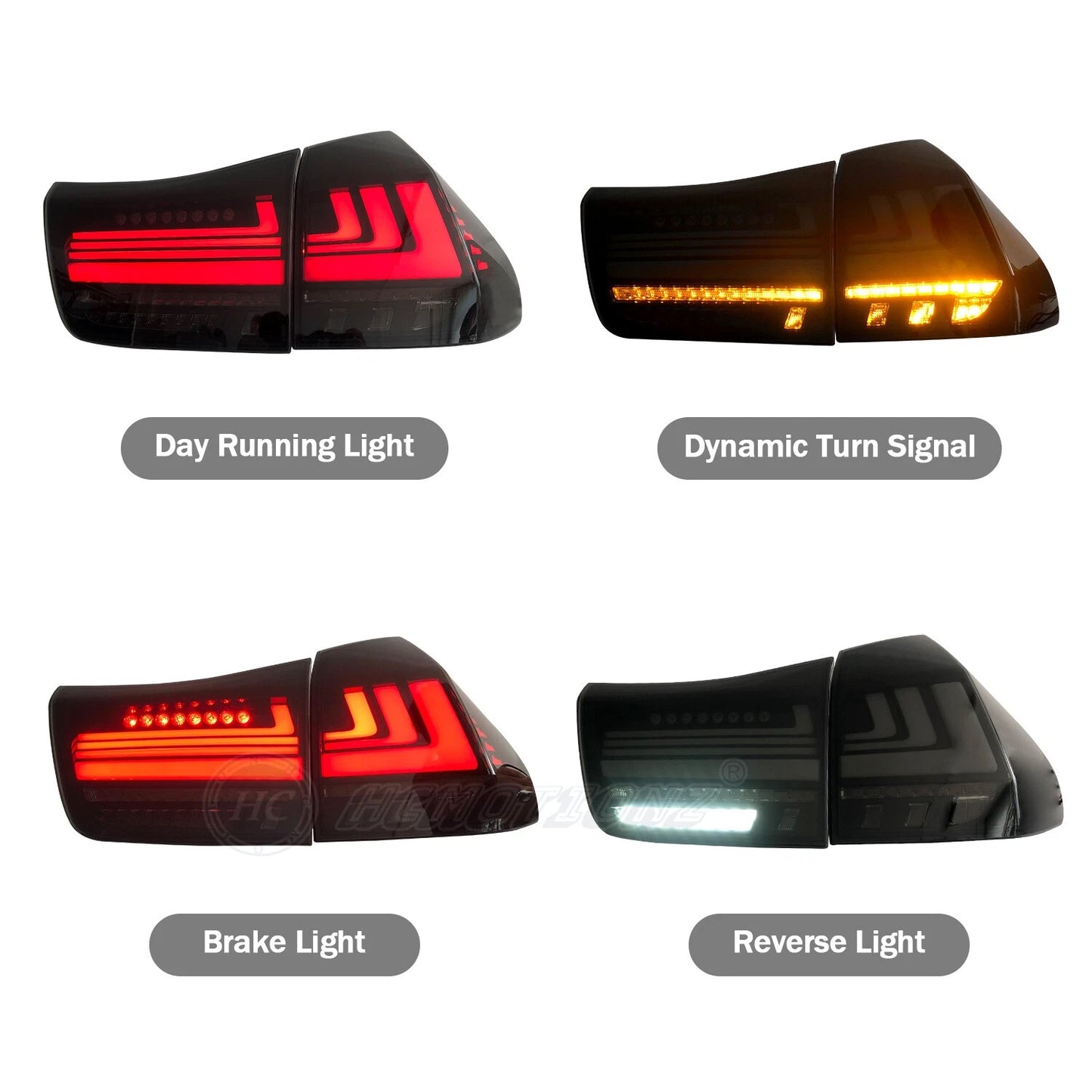 LED Smoke Tail Lights for Lexus RX 2003-2008