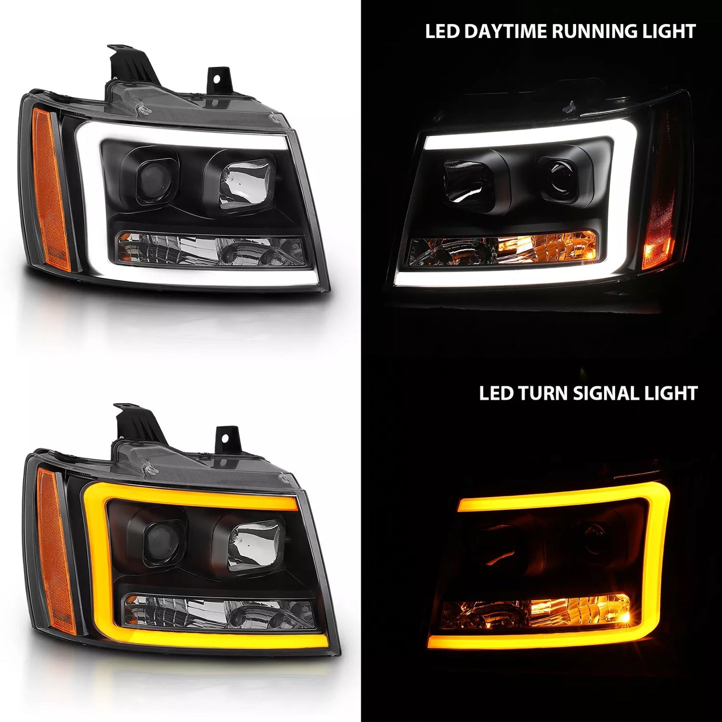 LED Headlights With DRL Chevy Tahoe & Suburban 07-14