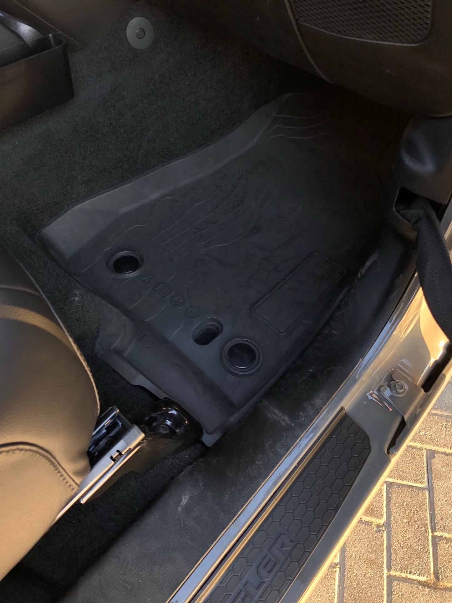 Black Rubber Car Mat for Jeep Wrangler 2 Door JL 2018 to 2025