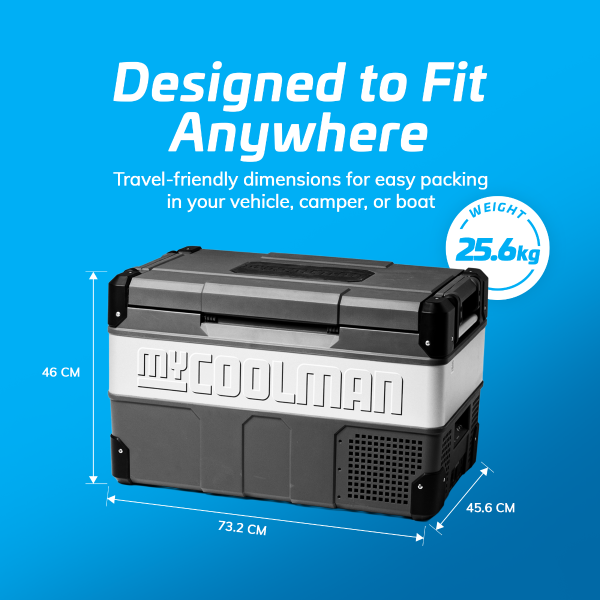 MY COOLMAN Professional Series, 53L, "The Explorer", Dual Zone Fridge Freezer With Power Pack & Pouch Bundle