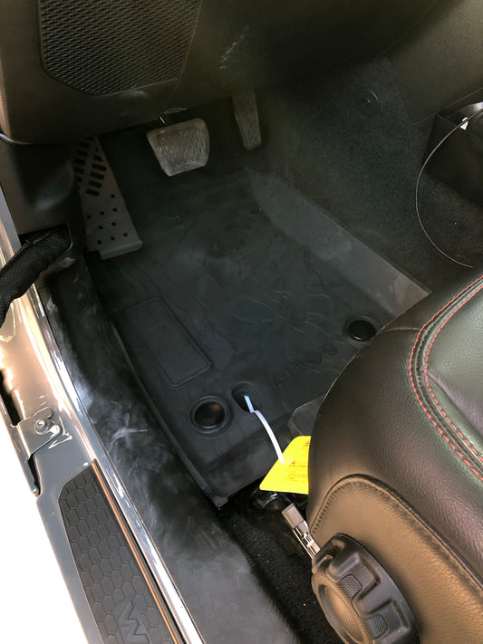 Black Rubber Car Mat for Jeep Wrangler 2 Door JL 2018 to 2025