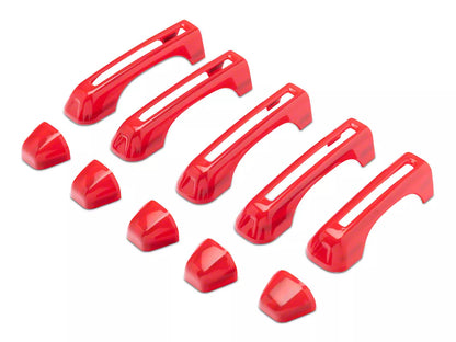 5 Pcs Red & Chrome Door Handle Cover for Wrangler JL 2018-2025