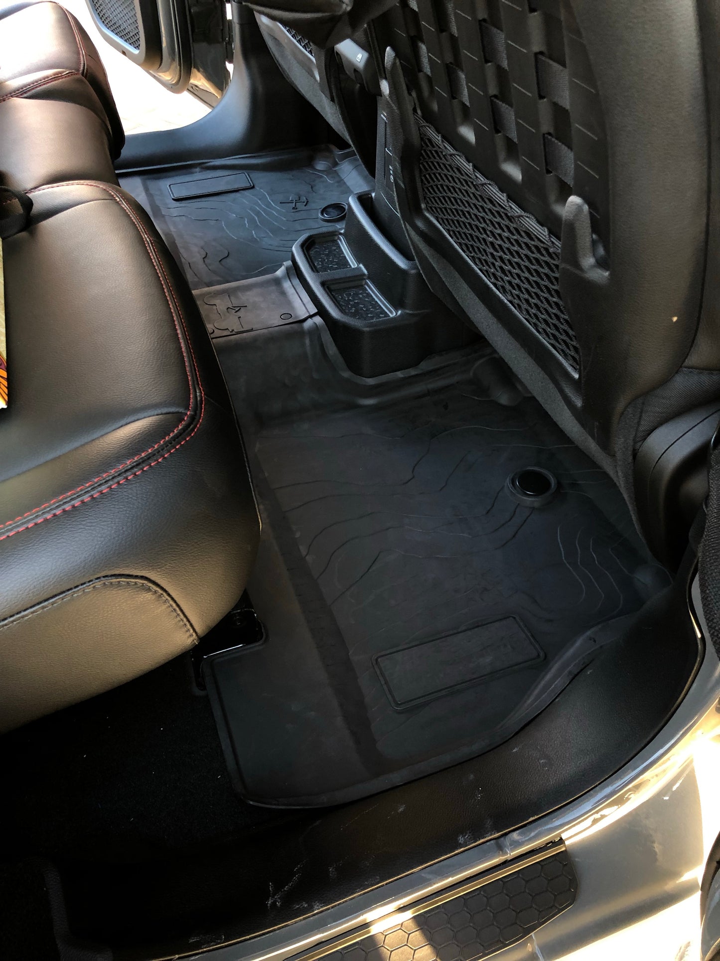 Black Rubber Car Mat for Jeep Wrangler 2 Door JL 2018 to 2025