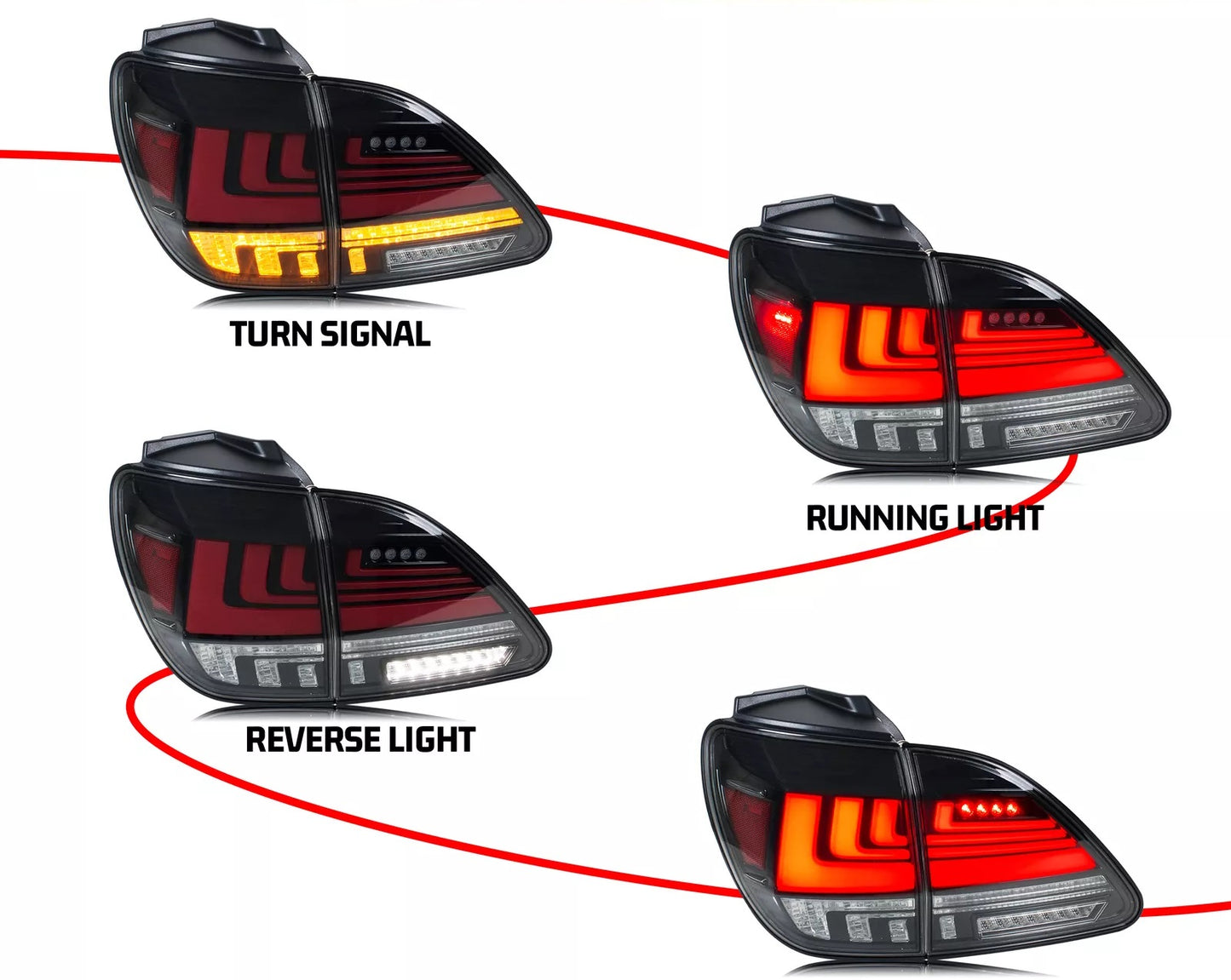 LED Clear Tail Lights for Lexus RX 2003-2008