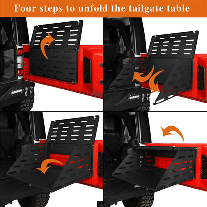 Double Folding Tailgate Table for Jeep Wrangler  JL 2018 - 2023