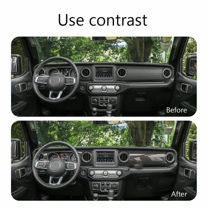 Carbon Fiber Console Dashboard Cover Trim For Jeep Wrangler JL & Gladiator 2018-2025