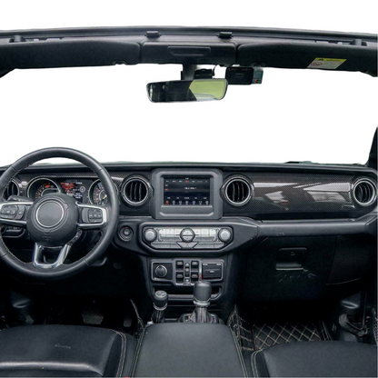 Carbon Fiber Console Dashboard Cover Trim For Jeep Wrangler JL & Gladiator 2018-2025