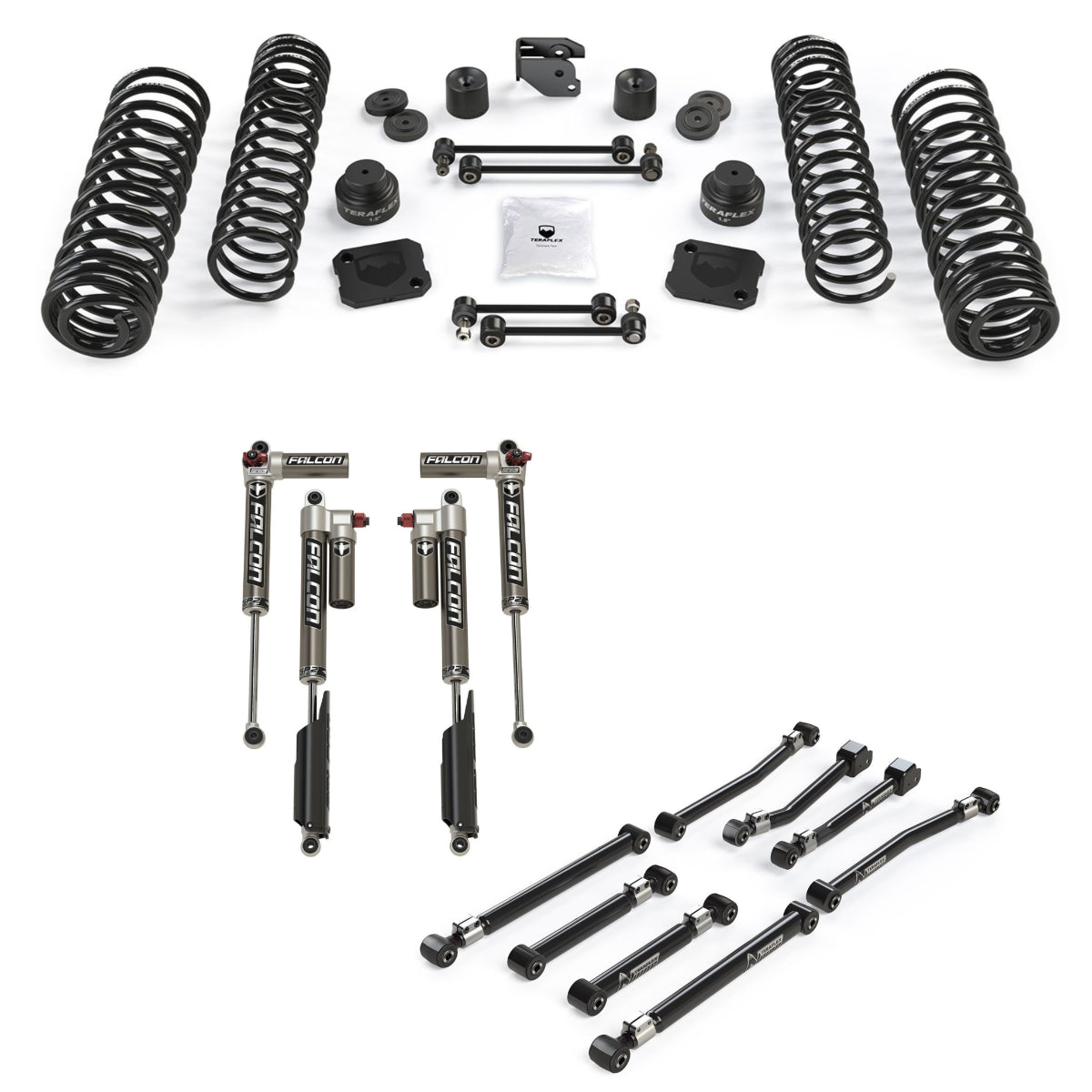 (TERAFLEX) 3.5" Lift with Control Arm and FALCON Adjustable Shocks Bundle for JEEP Gladiator 2020-2025