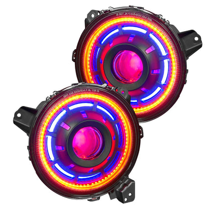 Oracle Headlight White LED With RGB Ring for Jeep Wrangler JL & Gladiator 2018-2025