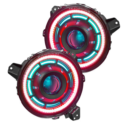 Oracle Headlight White LED With RGB Ring for Jeep Wrangler JL & Gladiator 2018-2025