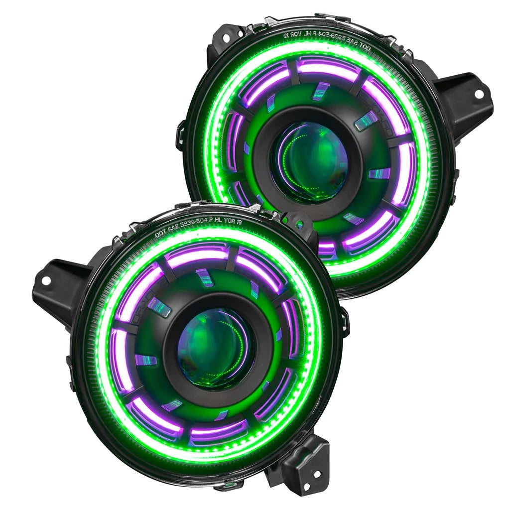 Oracle Headlight White LED With RGB Ring for Jeep Wrangler JL & Gladiator 2018-2025