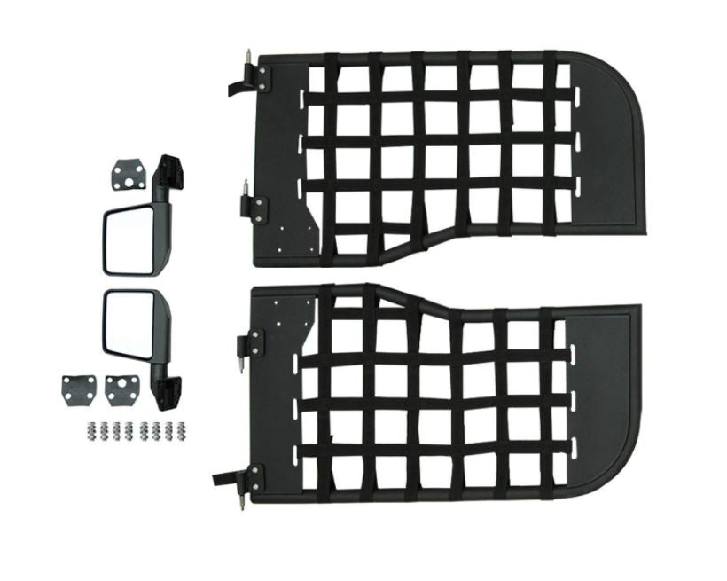 Half Door Tubular With Mirrors for 2 Door Jeep Wrangler JK & JL 2007-2025
