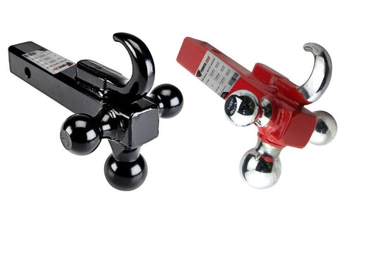 Force USA Tri-Ball Mount with Tow Hook W PIN Black & RED With Chrome