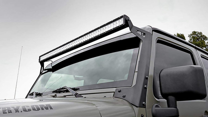 Windshield Single 50 Inch LED Light Bar Mounts for Jeep Wrangler JK & JL & Gladiator 2007-2023