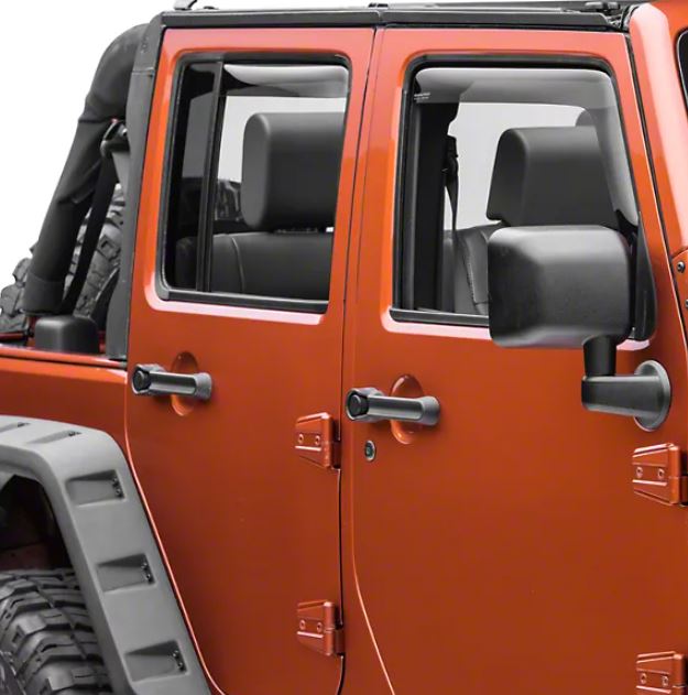 Window Visor Deflector Rain & Sun Guard for 4 door Jeep Wrangler JK & JL 2007-2023