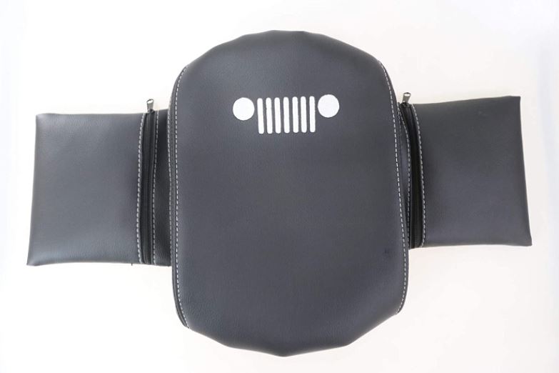 Black Leather Armrest Cover with Storage for jeep wrangler JL 2018-2025
