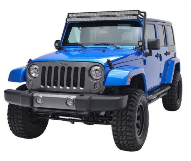 Windshield Dual 50 Inch LED Light Bar Mounts for Jeep Wrangler JK 2007-2017