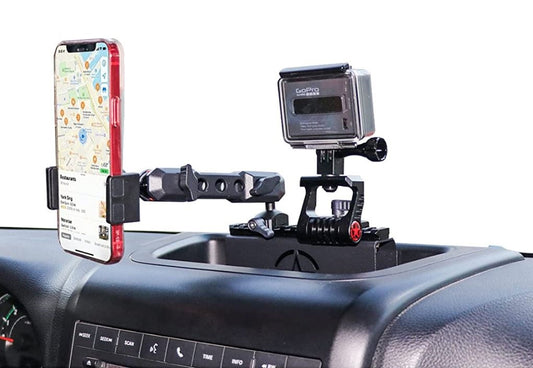 Sliding Rail Dashboard Phone & Camera Holder for Jeep Wrangler JK 2012-2017